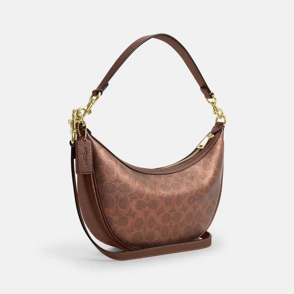 Coach Aria Shoulder Bag In Signature Canvas CCL27 Brown/Copper NWT